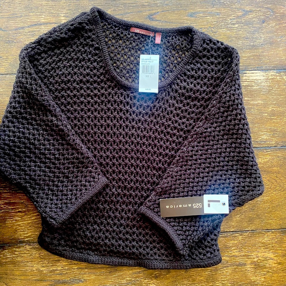 525 America women’s knitted shirt/sweater crop top NWT